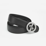 18 Karat vergoldete Streifen eingelegte Herren Gürtel Silber - OPP Deutschland - Mode Schuhe