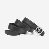 18 Karat vergoldete Streifen eingelegte Herren Gürtel Silber - OPP Deutschland - Mode Schuhe