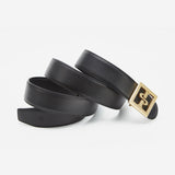 18 Karat vergoldete Streifen eingelegte Herren Gürtel Schwarz Gold - OPP Deutschland - Mode Schuhe