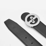 18 Karat vergoldete Streifen eingelegte Herren Gürtel Silber - OPP Deutschland - Mode Schuhe