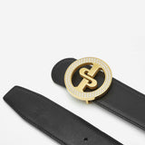 18K Plated Diamond Inlaid Herren Gürtel Schwarz Gold - OPP Deutschland - Mode Schuhe