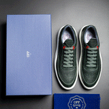 Embossing Schnür Sneakers Grün - OPP Deutschland - Mode Schuhe